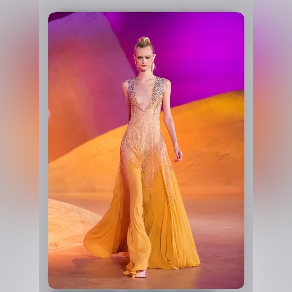 Georges Hobeika beaded and lace Gown